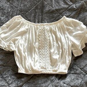 Ocean Drive White Lace Top Off The Shoulder